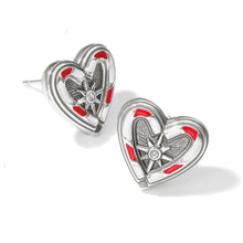 Load image into Gallery viewer, Candycane Sweetheart Post Earrings