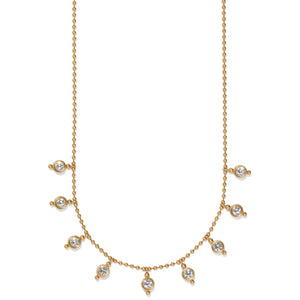 Twinkle Mode Droplet Gold and Crystal Reversible Necklace