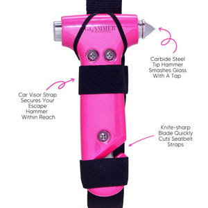 Pink Emergency Escape Hammer