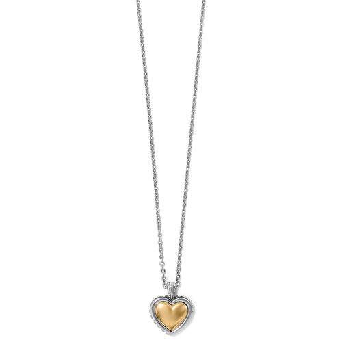 Pretty Tough Bold Heart Petite 2Tone Necklace