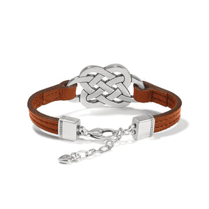 Interlok Trellis Bourbon Leather Bracelet