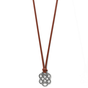 Interlok Trellis Bourbon Leather Necklace