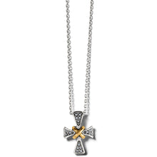 Load image into Gallery viewer, Meridian 2-Tone Mini Cross Necklace
