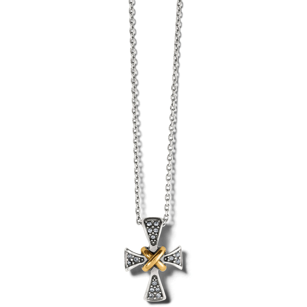 Meridian 2-Tone Mini Cross Necklace