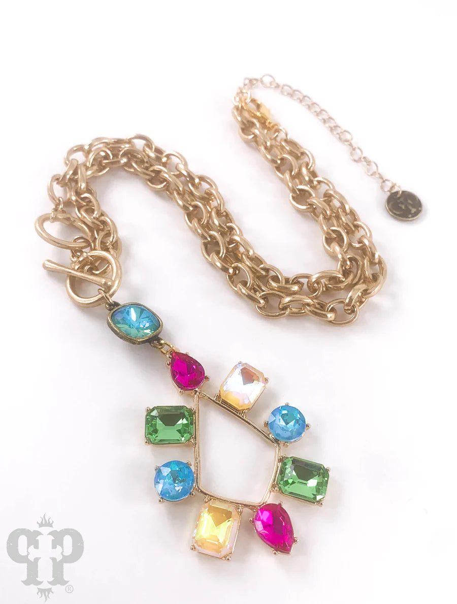 Deep Multi Colored Stone Necklace