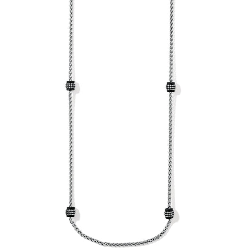 Meridian Long Black/Silver Necklace