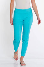 Load image into Gallery viewer, Blue Aqua Pull On Ankle Pants