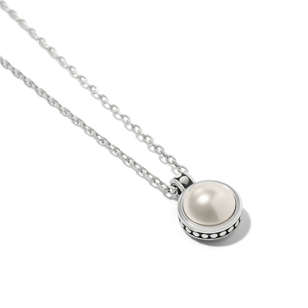 Pebble Dot Medallion Pearl Necklace
