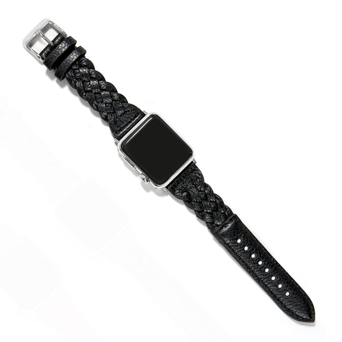 Sutton Braided Black Leather Smart Band