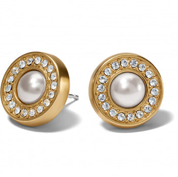 Meridian Pearl Gold Post Earrings