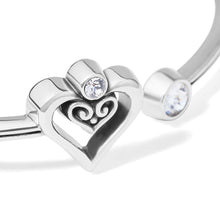 Load image into Gallery viewer, Alcazar Duet Heart Open Hinged Bangle