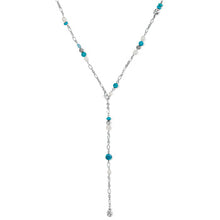Load image into Gallery viewer, Pebble Turquoise &amp; Pearl Convertible Y Necklace