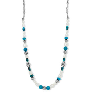 Pebble Turquoise and Pearl Necklace
