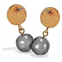 Load image into Gallery viewer, Mediterranean Gray Pearl Post Drop Earrings