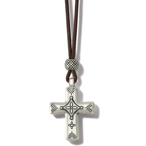 Mosaic Paseo Leather Cross Necklace