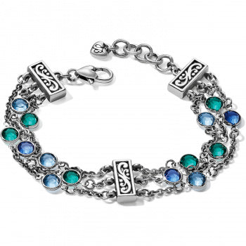 Elora Gems Blues Tri Strand Bracelet