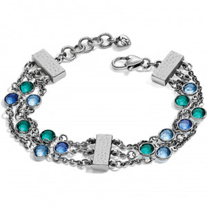 Elora Gems Blues Tri Strand Bracelet