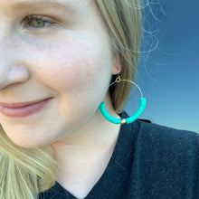 Load image into Gallery viewer, Turquoise Large Hoops