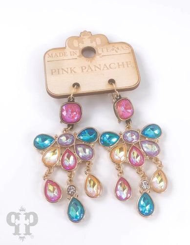 Pink Lotus Chandelier Earrings