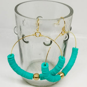 Turquoise Large Hoops