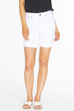 Load image into Gallery viewer, Slim-Sation Zipper White Rolled Cuff Boyfriend Shorts