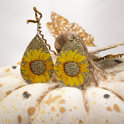 Cheetah Sunflower Delight Earrings