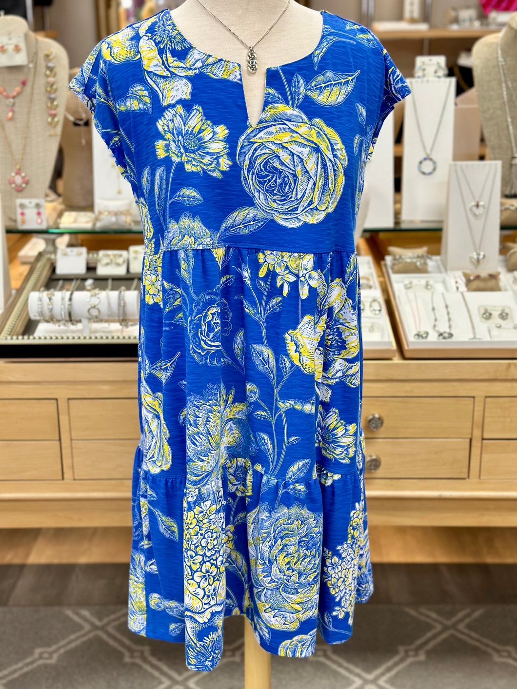 Multiples Blue Floral Print Dress