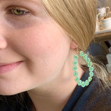Load image into Gallery viewer, Mint Floral Earrings
