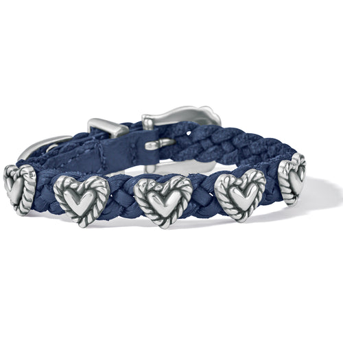 French Blue Roped Heart Braid Bracelet